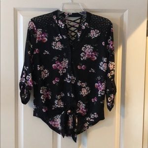Black Floral Top